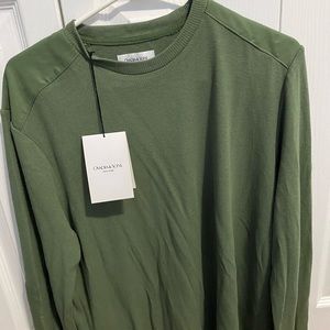 Ovadia and sons long sleeve olive green shirt .